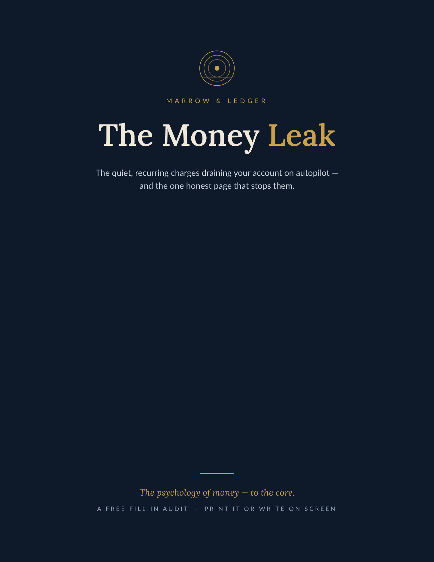 The Money Leak